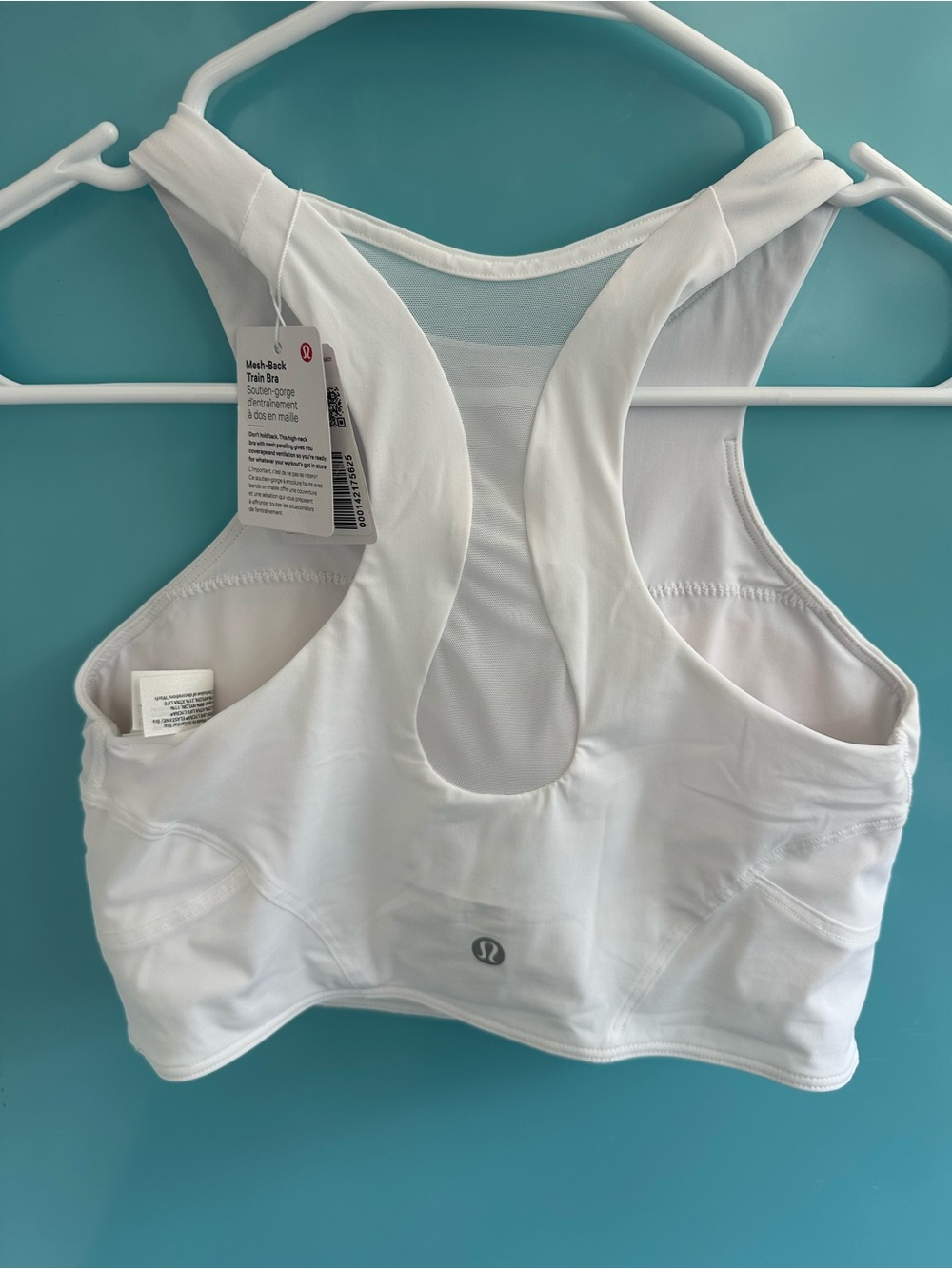 lululemon athletica White Mesh-Back Racerback Sports Bra